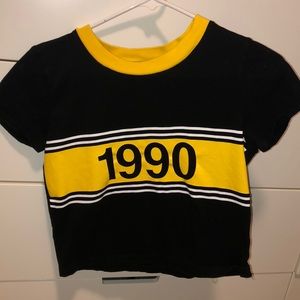 Black and Yellow Vintage Crop Top